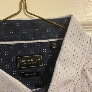 Men’s 7 diamond Med long sleeve button up shirt